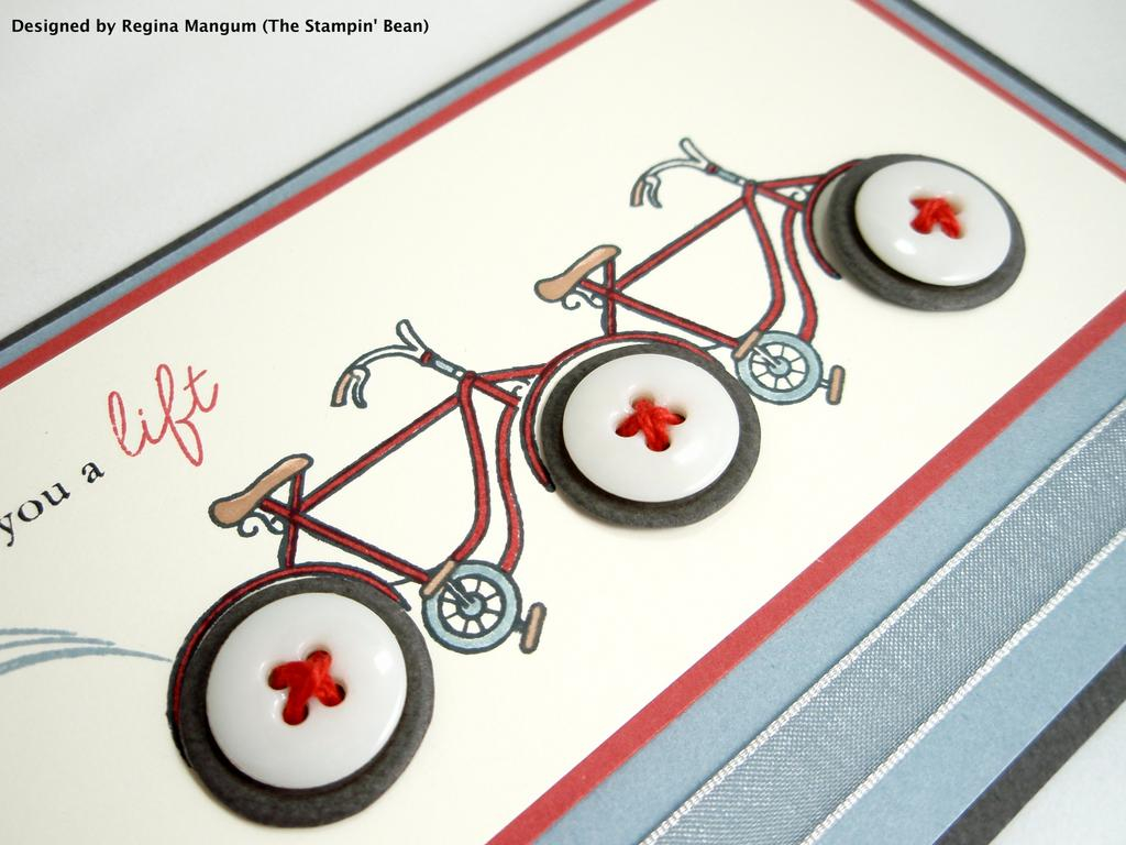 Detail image. To create the bicycle for two, I first stamped the image onto cardstock then...