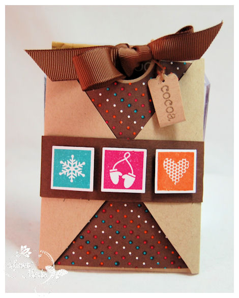 This is the  # 3 template. It is holding a packet of cocoa! I love how it just fits perfectly...