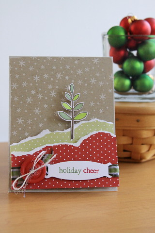 Stamps: Holiday Tree<br />
Paper: Bitty Dot Basics pp in Pure Poppy and Spring Moss, Kraft<br...