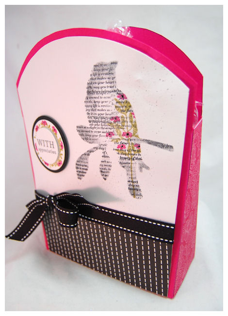 I loved this bird shilouette image from my Slice cartridge. I knew I wanted to use it somehow,...