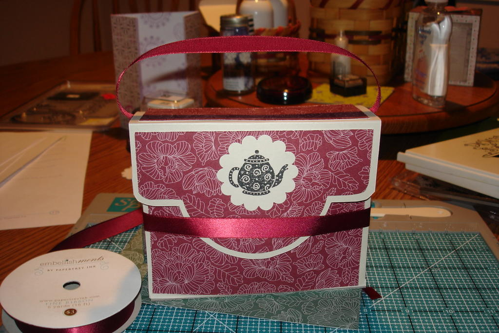 My Timeless Templates - Card Couture holding tea bags for college student care package!