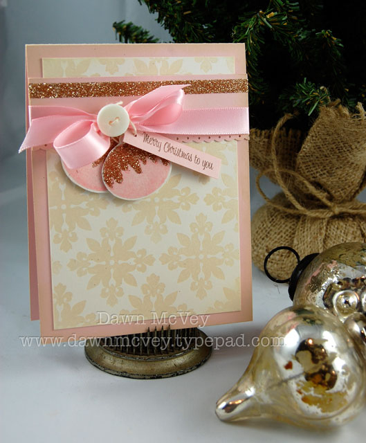 Stamps: Vintage Ornaments, Giga Guide Lines<br />
Paper: sweet blush, vintage cream<br />
Ink:...