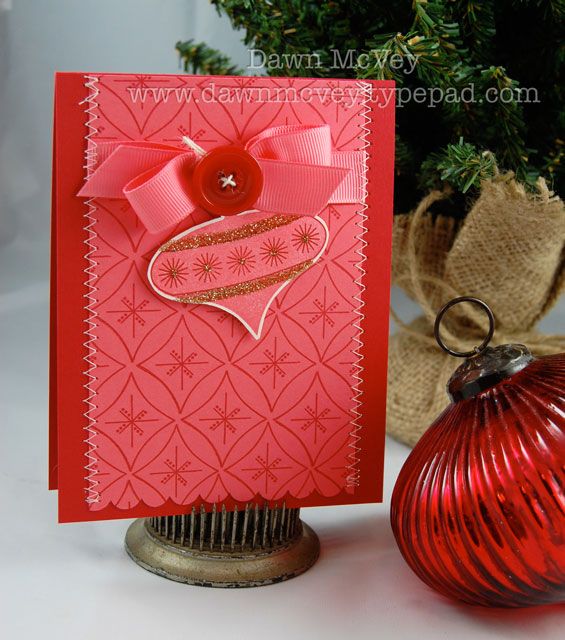 Stamps: Vintage Ornaments, Vintage Ornaments Additions<br />
Paper: pure poppy, berry sorbet,...