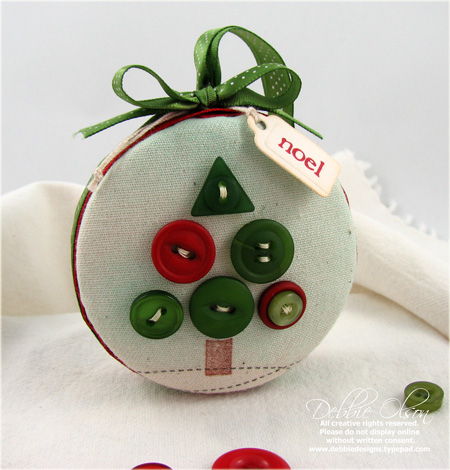 Merry Christmas Button Tree Ornament<br />
**See this blog post for details:...