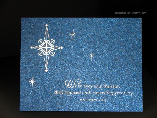 I tried to capture the sparkle on the Night Sky Shimmer paper.  I heat embossed the stars and...