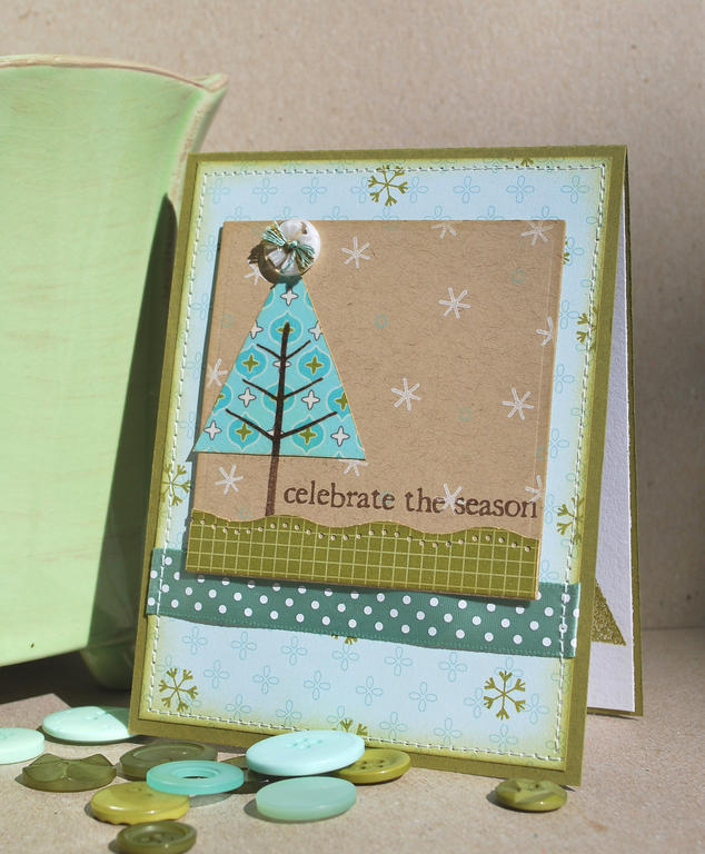 Stamps - Holiday Tree<br />
Ink - Dark Chocolate, Fresh Snow, Versamark, Ripe Avocado<br />...