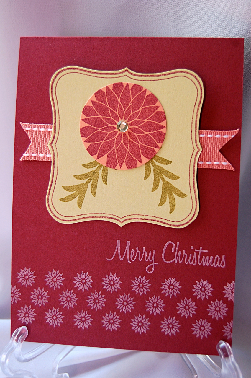 A Christmas card in which I couldn&#039;t help using Melon Berry, my new favorite color!  <br />...