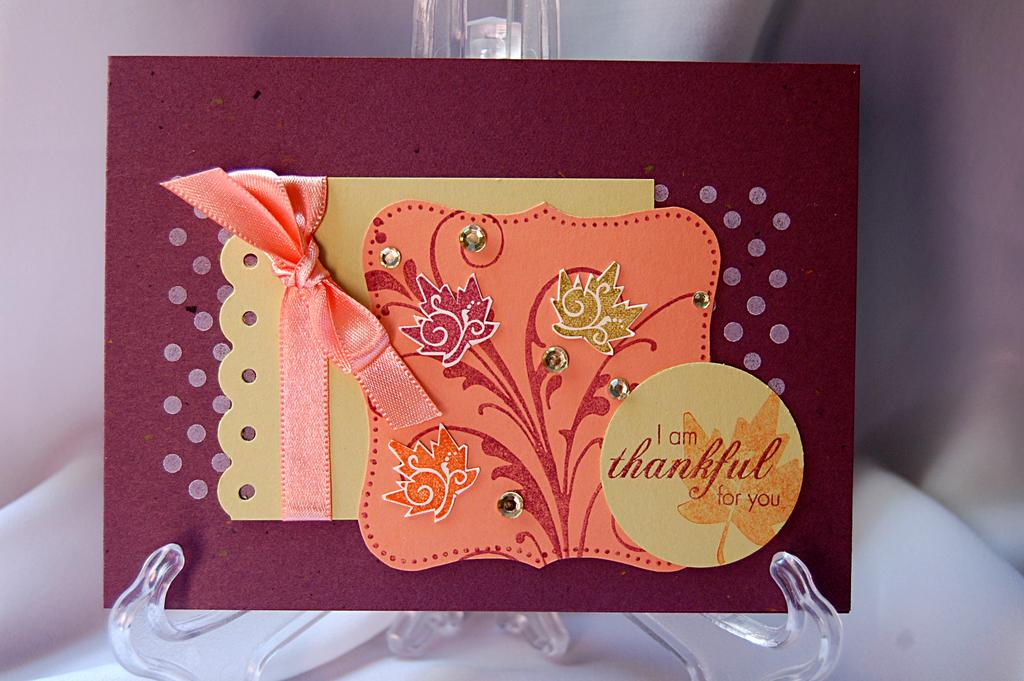 For this card, I went ahead and paired an intense aubergine color with melon berry and spring...