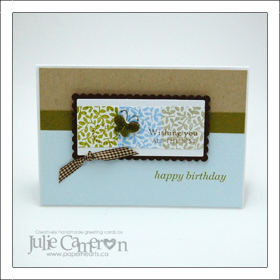 1009-18 Butterfly Birthday<br />
Cardstock: Kraft, Ripe Avocado (Paper Trey Ink) Perfect Baby...