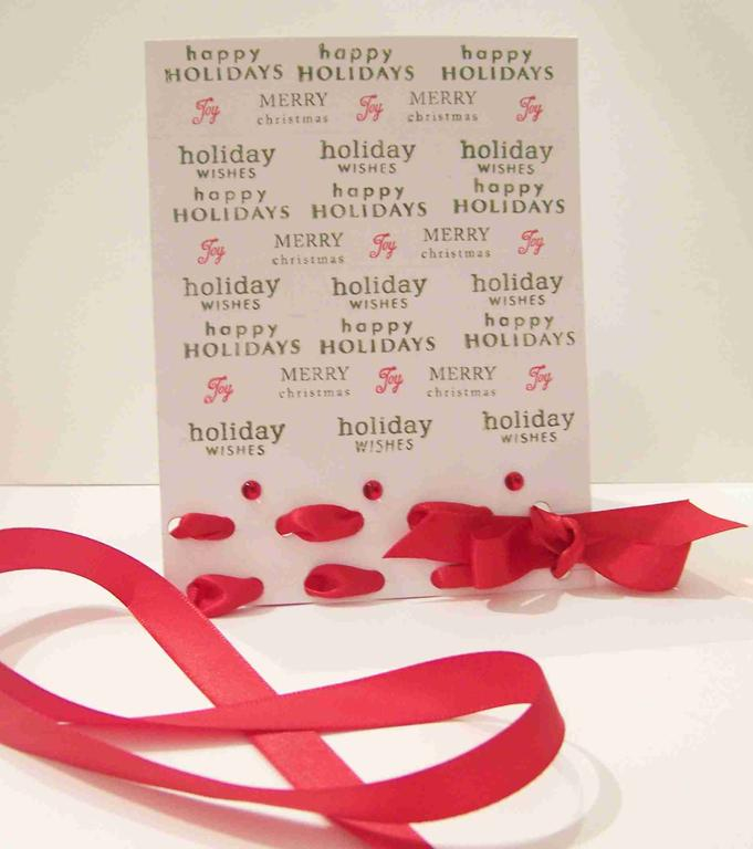 Simple Christmas card<br />
Mixed Messages &amp; Faux Ribbon sentiment<br />
Pure Poppy...