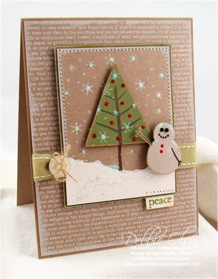 Holiday Tree card using Background Basics Text Style II<br />
Stamps: Holiday Tree,ackground...