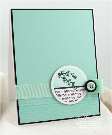 Modern Mistletoe with Background Basics Text Style II<br />
Stamps: 2009 Holiday Tags;...