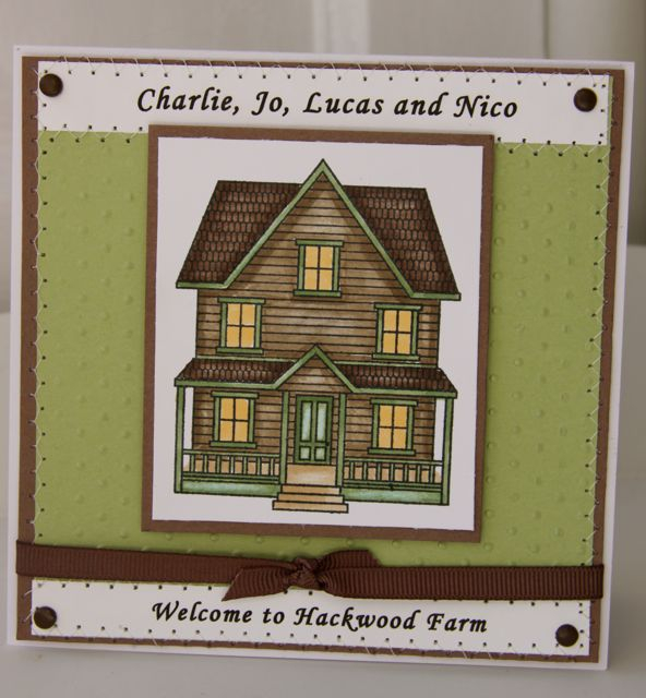 New Home card using Boards and Beams - coloured with Copics