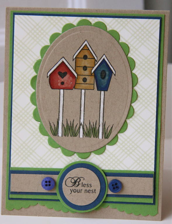 New Home card using Bird Watching - colours are Enchanted Evening and New Leaf. I stamped...