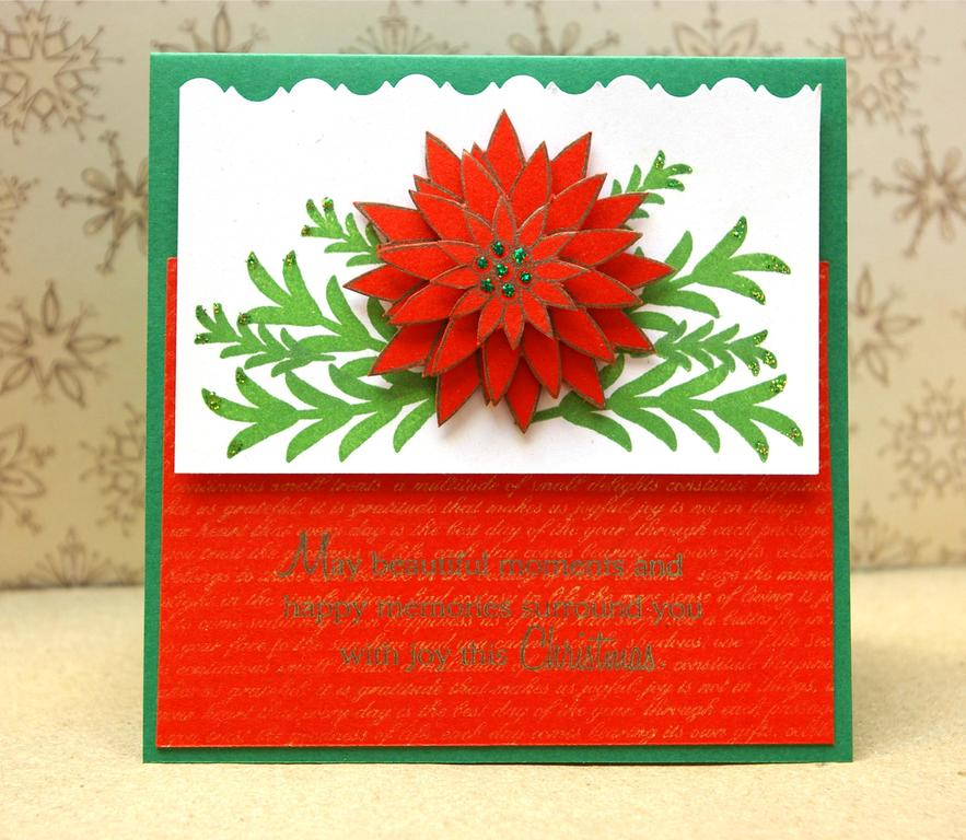 Stamps: Peaceful Poinsettia, Bg Basics Text Style I.<br />
Ink: Tsukineko Brilliance...