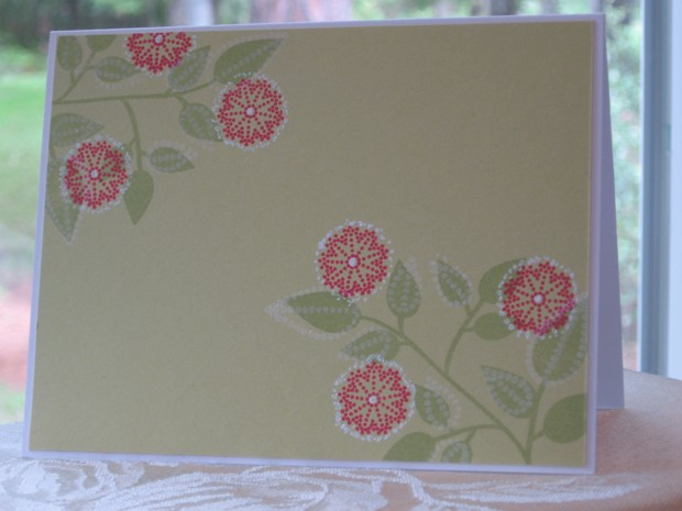 Flowers and leaves are from Beautiful Blooms.  This card was for Nichole's challenge to use...