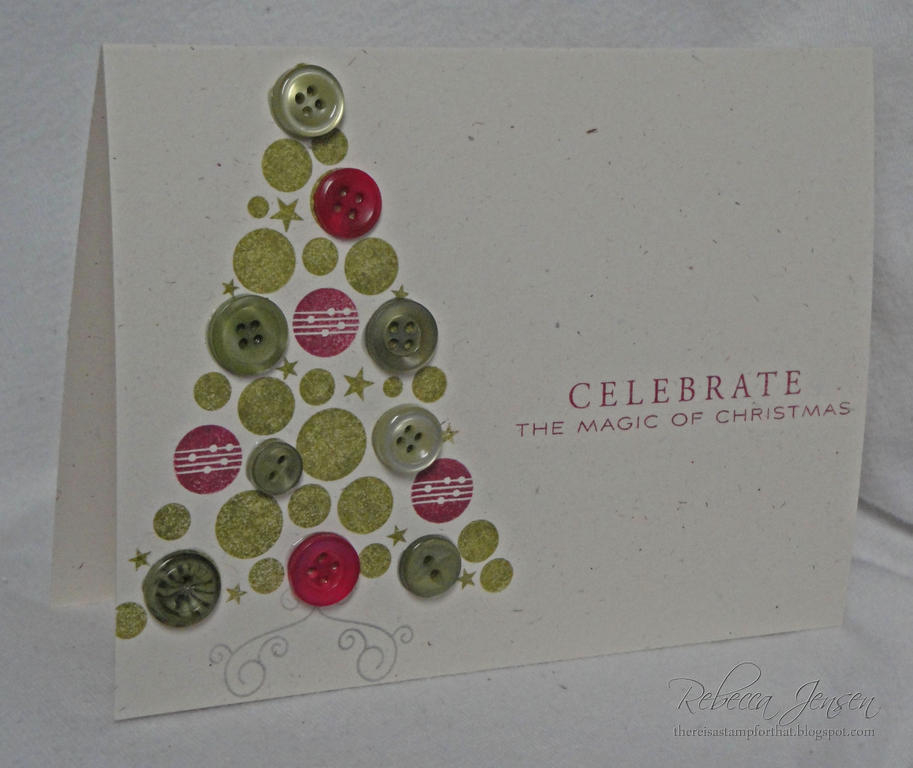 This is my submission for a quick and easy holiday card.  I stamped the tree in Ripe Avocado...