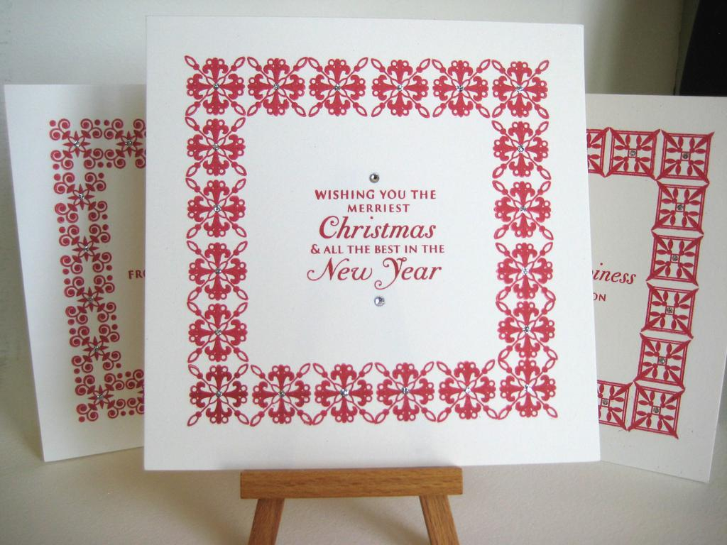 red and white SPICEd from recent Papercrafts magazine; original guidelines, holiday wishes