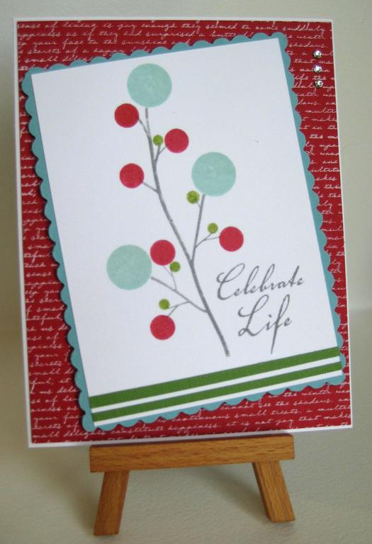 borrowed Alli Miles' idea of turning the out on a limb branch into a tree with polka dot...