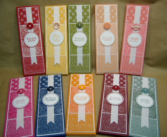 Stamp Set:  Take Note, Polkla Dot Basics, Background Basics Text Style<br />
Patterned Paper:...