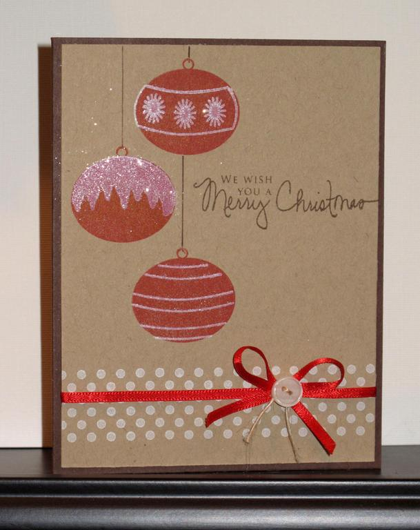 Supplies <br />
Cardstock: Kraft, Dark Chocolate<br />
Stamps: Vintage Ornaments, Signature...