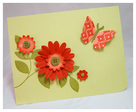 Flutterby Flower<br />
<br />
Supplies:<br />
<br />
Stamps: Turning a New Leaf, blacground...