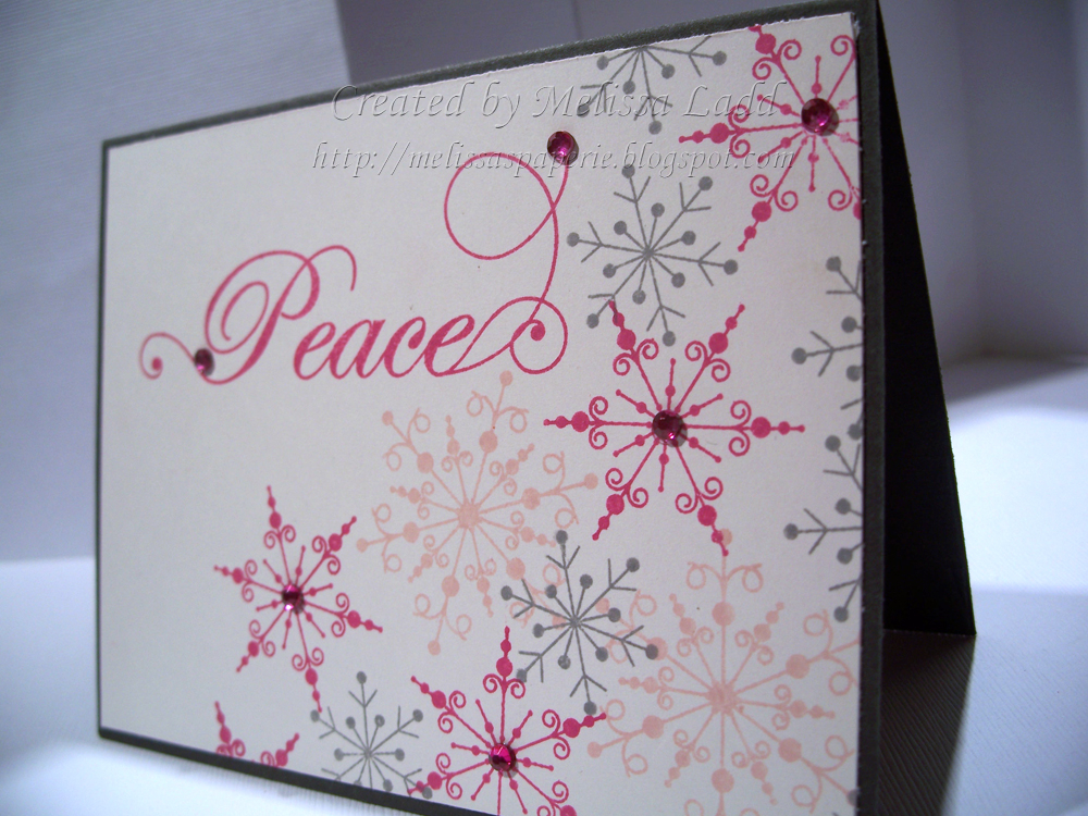 Snowflake Serenade stamp set, Raspberry Fizz, Sweet Blush and Smokey Shadow inks; Vintage Cream...