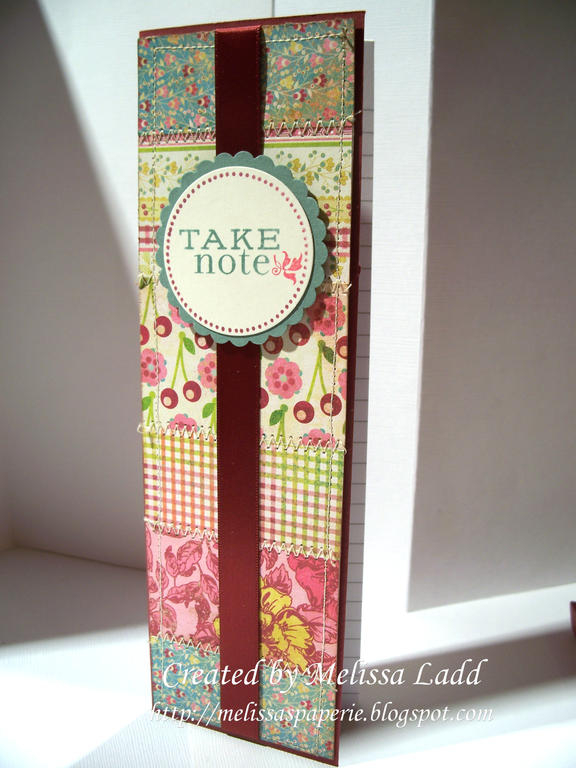 Stamp: Take Note<br />
Paper: Lemonade paper (Basic Grey), Scarlet Jewel, Vintage Cream and...