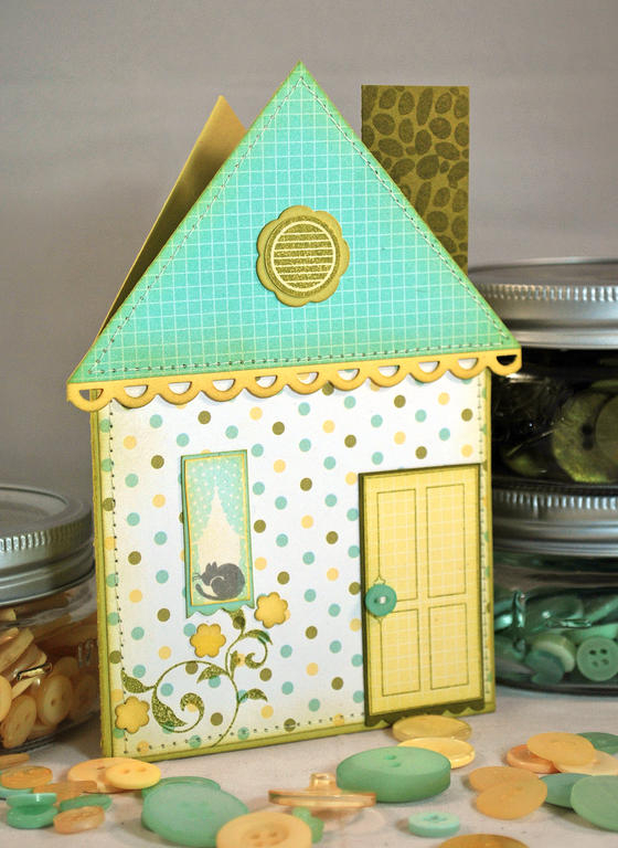 I decided to use the elements in the new Home Made stamp set to create a house shaped card!  It...