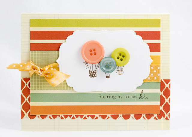 Stamp Set(s): sentiment and image from Everyday Button Bits by PTI<br />
Cardstock:...