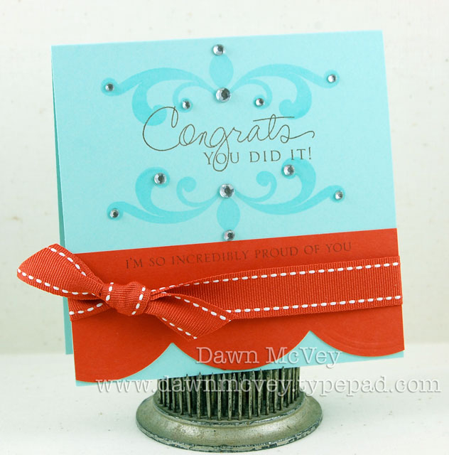 Paper: aqua mist, terracotta tile<br />
Stamps: Signature Greetings<br />
Ink: dark chocolate,...