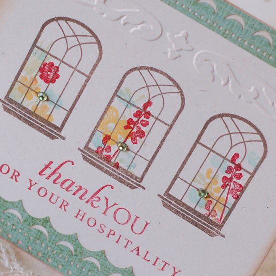 Stamps:  Home Made, Life (flowers), Forest Friends (flowers)<br />
Ink:  Dark Chocolate, Spring...