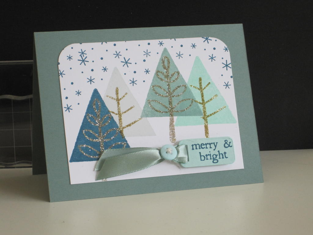 Quick &amp; Easy Holiday Card:<br />
The ease of masking the trees makes this card so...