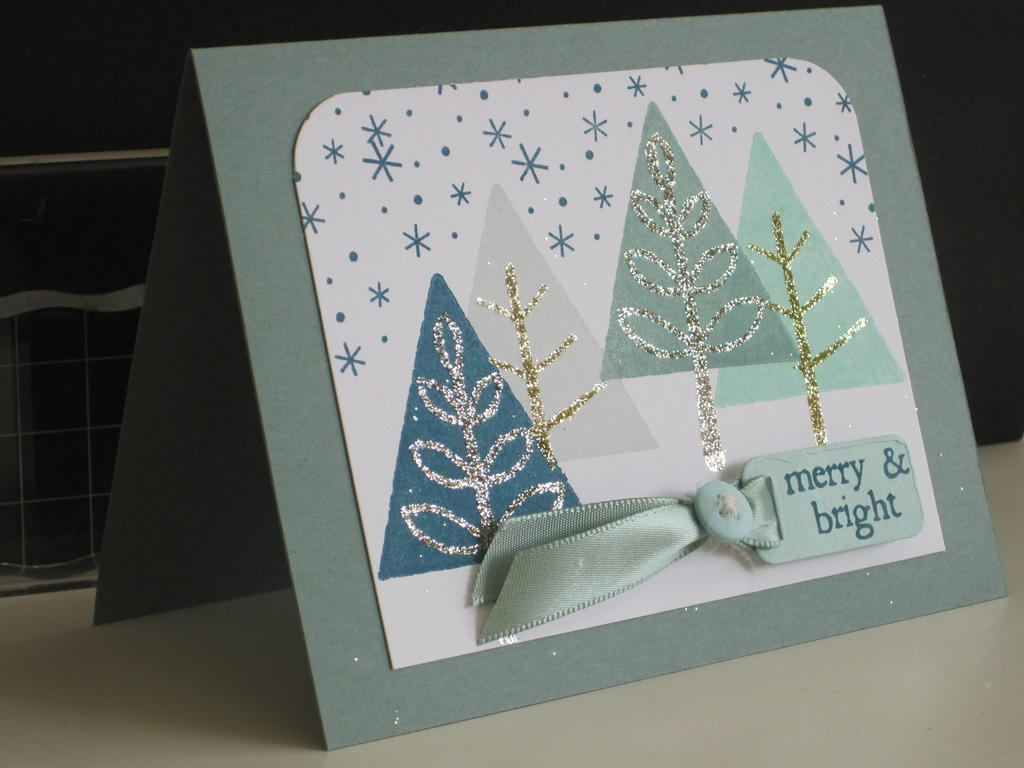 Quick &amp; Easy Holiday Card:<br />
The ease of masking the trees makes this card so...