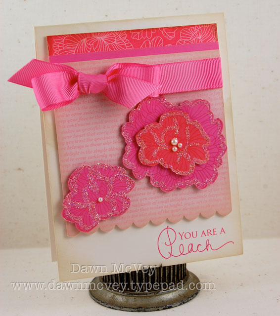 Paper: vintage cream, hibiscus burst, berry sorbet, sweet blush, in bloom<br />
Stamps:...