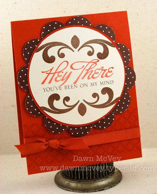 Paper: terracotta tile, vintage cream, bitty dot basics<br />
Stamps: Big &amp; Bold Wishes,...