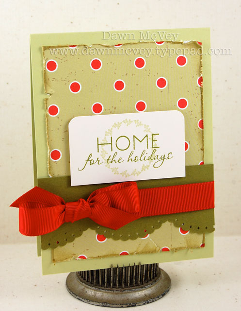 Paper: spring moss, ripe avocado, vintage cream, rustic snowflakes<br />
Stamps: Communique...