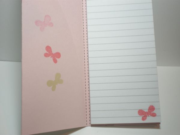 And finally a picture of the inside of the note pad - each sheet of the paper is stamped in...