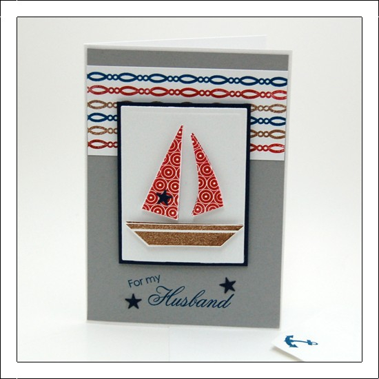 Cardstock: gray (The Paper Company) Admiral Blue (Bazzill) White (Staples)<br />
Stamps: Men of...