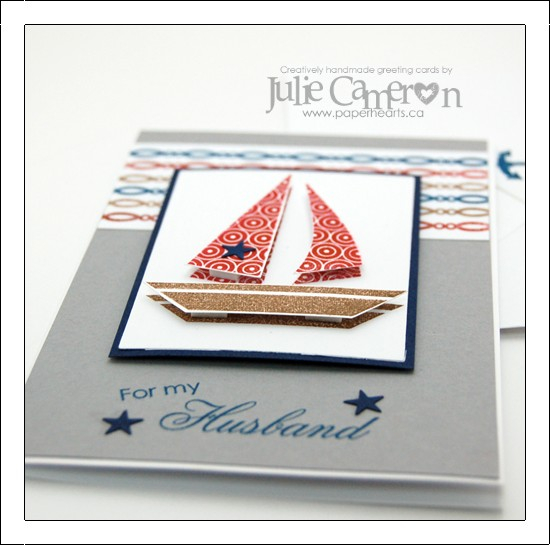 Cardstock: gray (The Paper Company) Admiral Blue (Bazzill) White (Staples)<br />
Stamps: Men of...