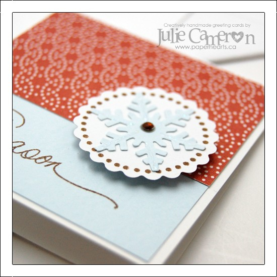 Cardstock: white, perfect baby boy light<br />
Stamps: Signature Christmas, Borders &amp;...