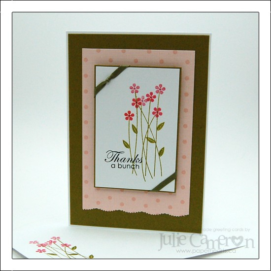 Cardstock: Ripe Avocado (PTI) white (Staples)<br />
PP: Chatterbox<br />
Stamps: stem and...