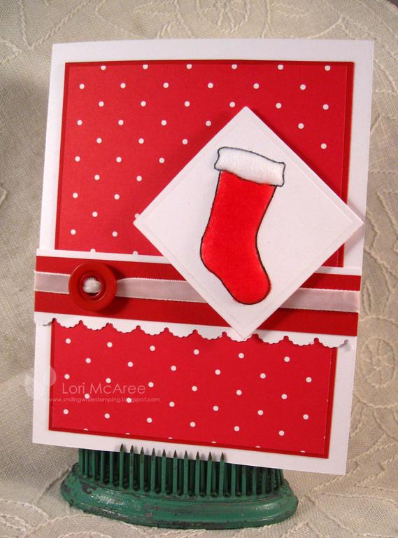 Supplies:<br />
Stamps: Papertrey Stocking Prints<br />
Paper: Real Red, Papertrey White<br />...