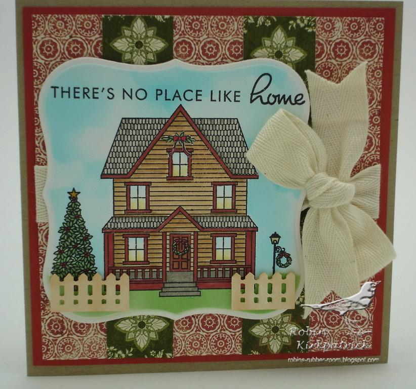 Housewarming card made using Boards and Beams, Home for the Holidays sets and BasicGrey Boxer paper.