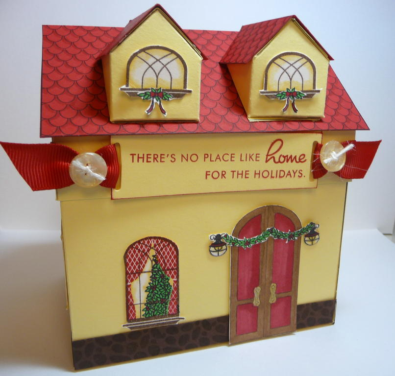 I made this little house using the Homemade template and homemade stamp set.  I also used some...