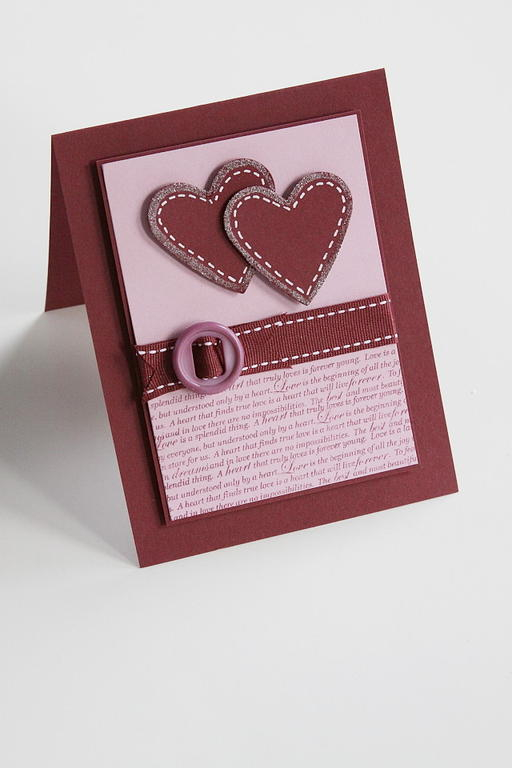 Stamps: Background Basics:  Hearts<br />
Paper: Scarlet Jewel, Lavendar Moon<br />
Ink:...