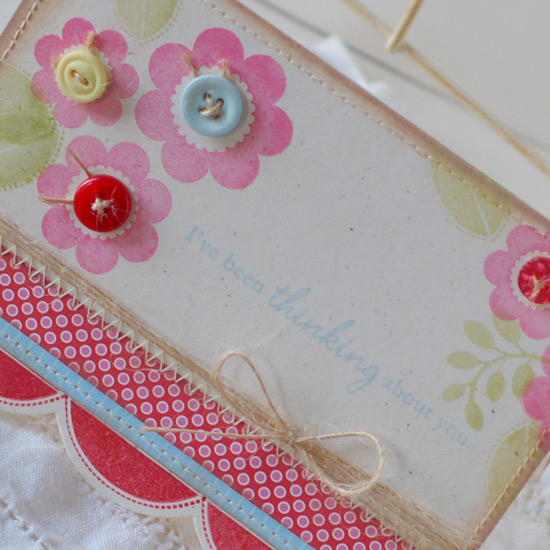 Stamps:  Blooming Button Bits<br />
Ink:  Hibiscus Burst, Spring Moss, Spring Rain, Pure...