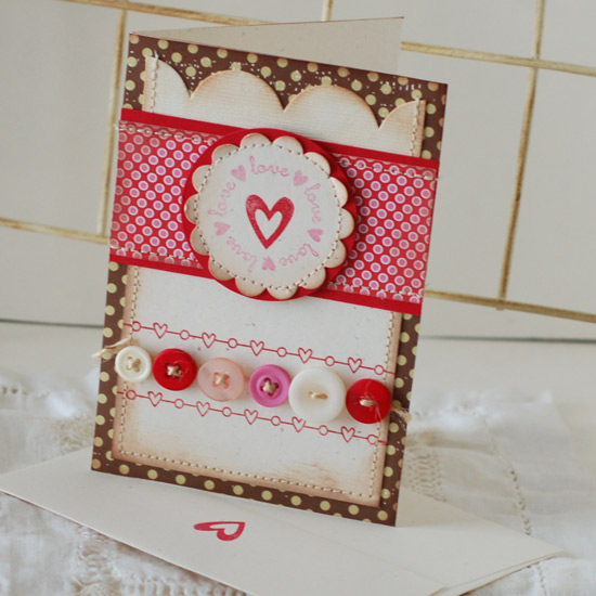 Stamps:  Simple Valentine<br />
Ink:  Pure Poppy, Hibiscus Burst<br />
Cardstock:  Rustic...