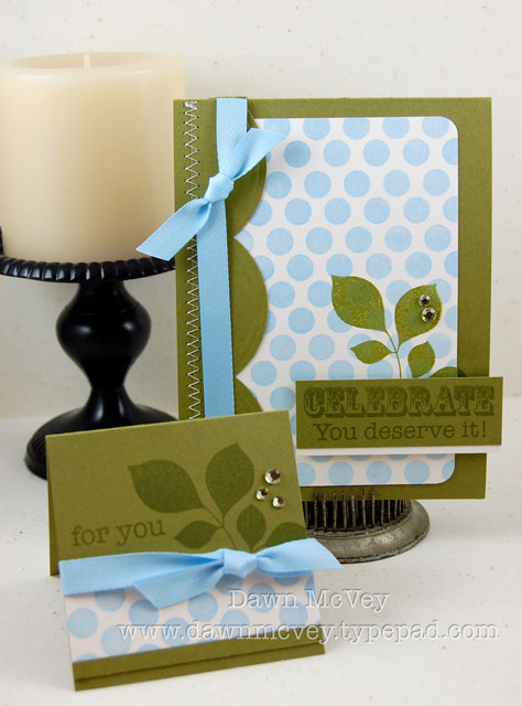 Paper: ripe avocado, vintage cream<br />
Stamps: Say It With Style, Polka Dot Basics II,...