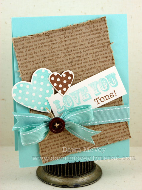 Paper: aqua mist, kraft, vintage cream<br />
Stamps: Say It With Style, Heart Prints<br />...